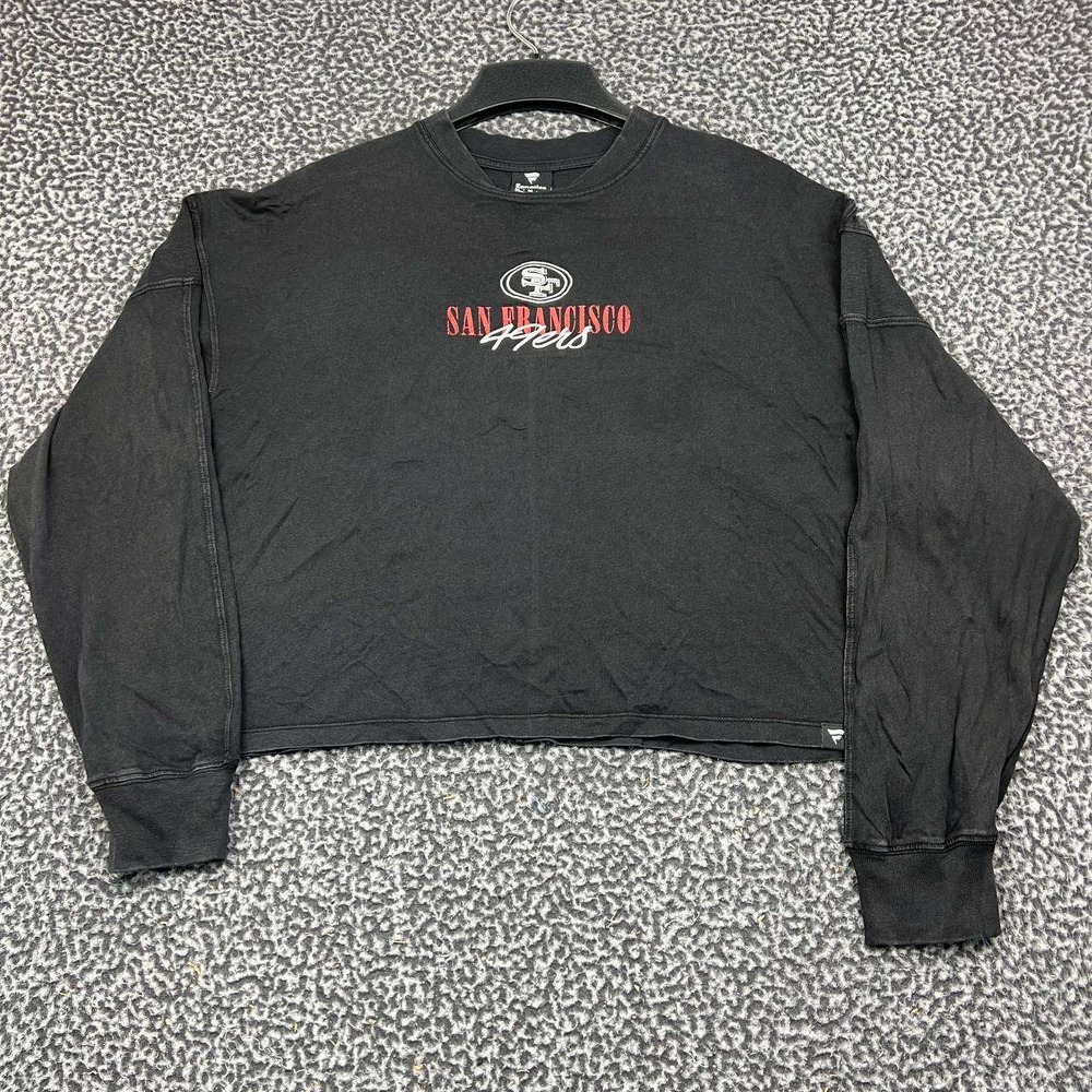 San Francisco 49ers NFL Shirt Women Medium Fanatics Cropped Long Sleeve New M